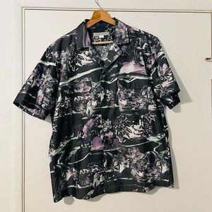Outerknown BBQ Shirt, Tropical Floral Aloha Shirt, Size Medium